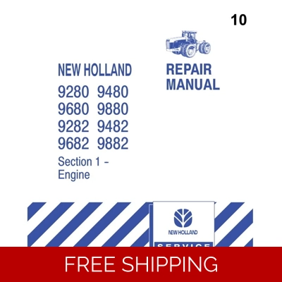 NEW HOLLAND 9280, 9282, 9480, 9482, 9680, 9682, 9880, 9882 TRACTOR ENGINE MANUAL 191 PAGES